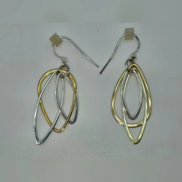 Sterling Silver Layered Dangle Earrings - Picture 2 of 7